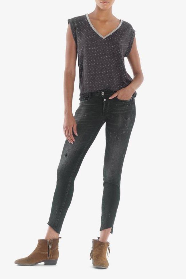 Alais pulp slim 7/8th jeans destroy black N°1