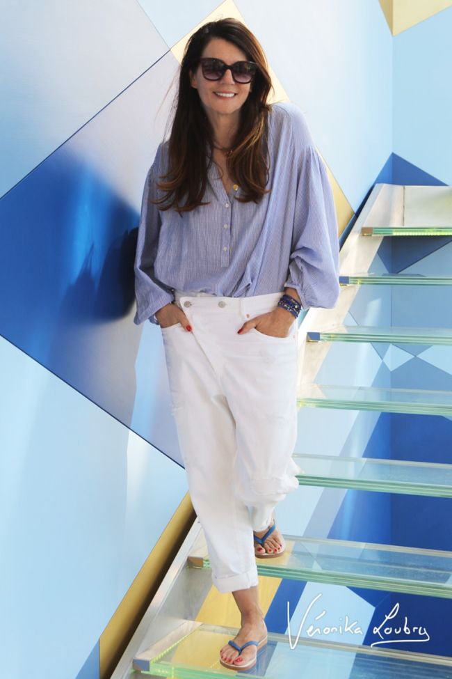 Mary boyfit destroy by Véronika Loubry white jeans