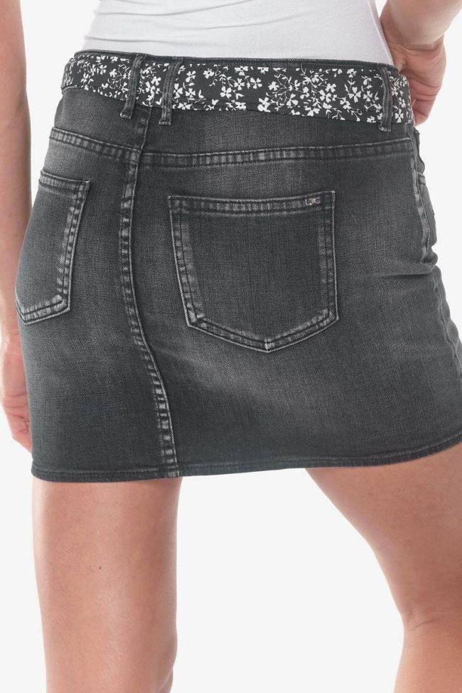 Black denim Noemie skirt