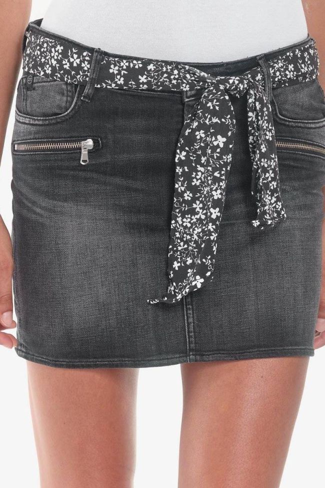 Black denim Noemie skirt