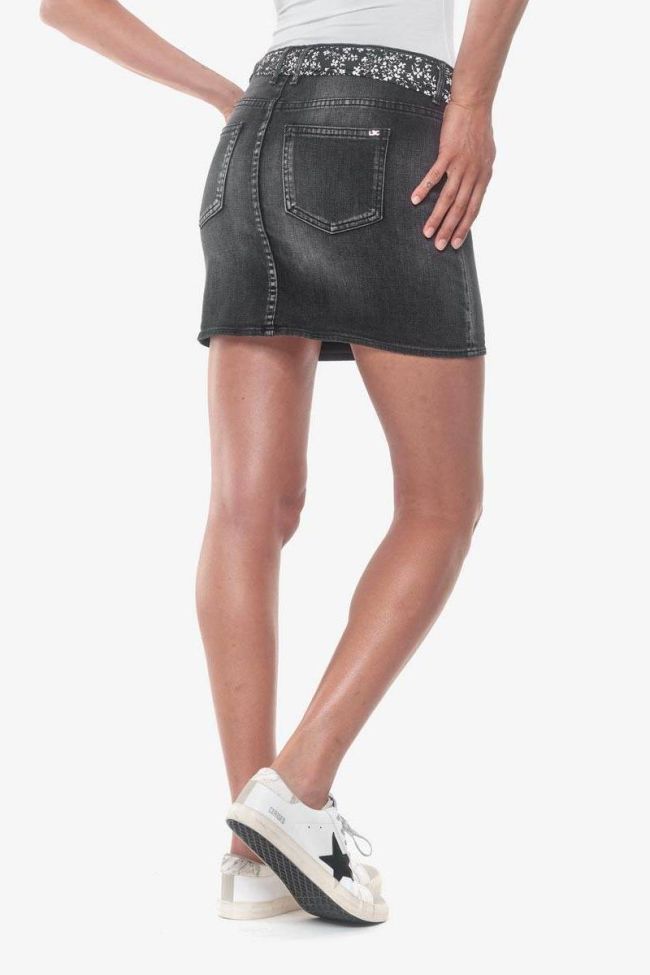 Black denim Noemie skirt