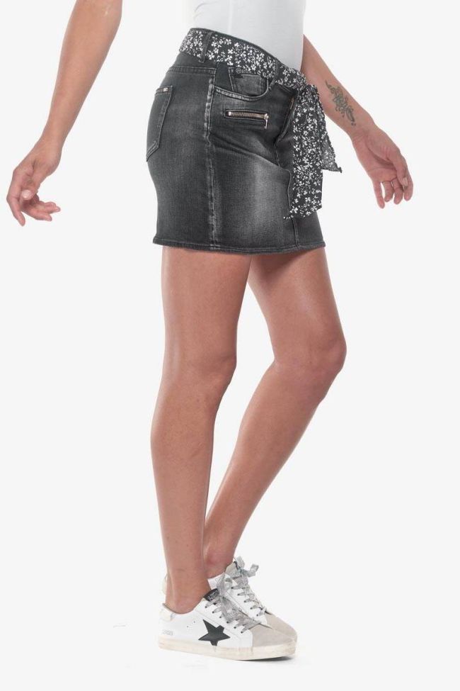 Black denim Noemie skirt