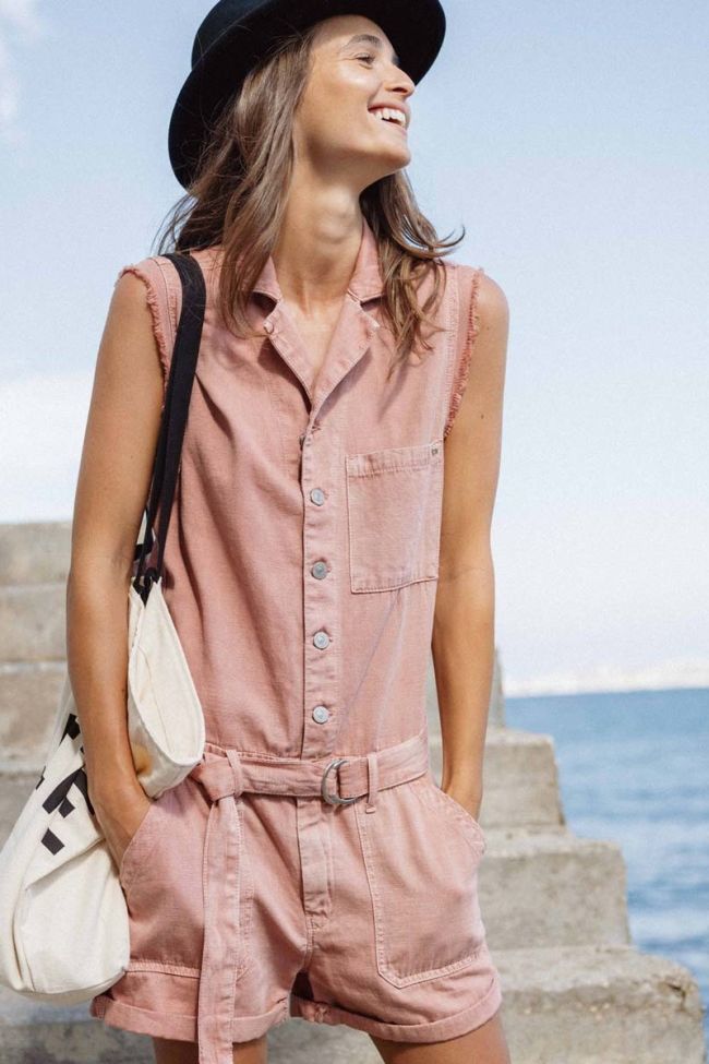 Pink denim Zumba jumpsuit