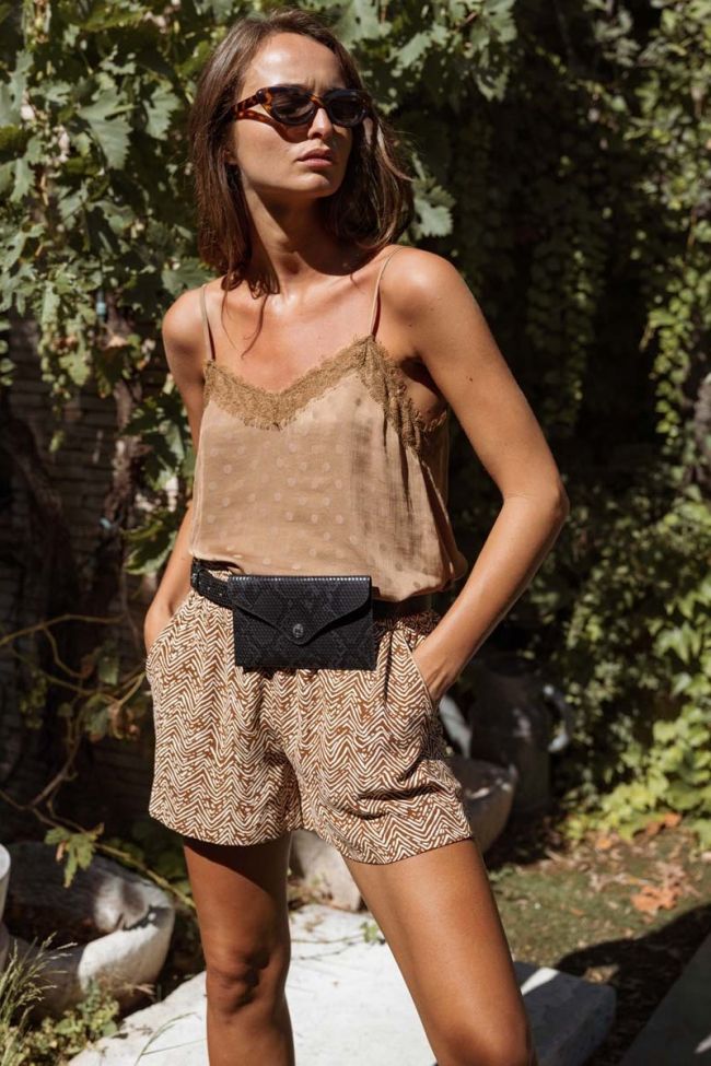 Brown ethnic pattern Calvi shorts