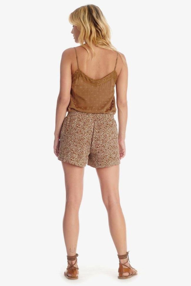 Brown ethnic pattern Calvi shorts