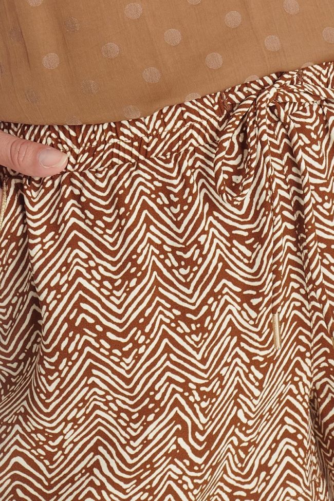 Brown ethnic pattern Calvi shorts