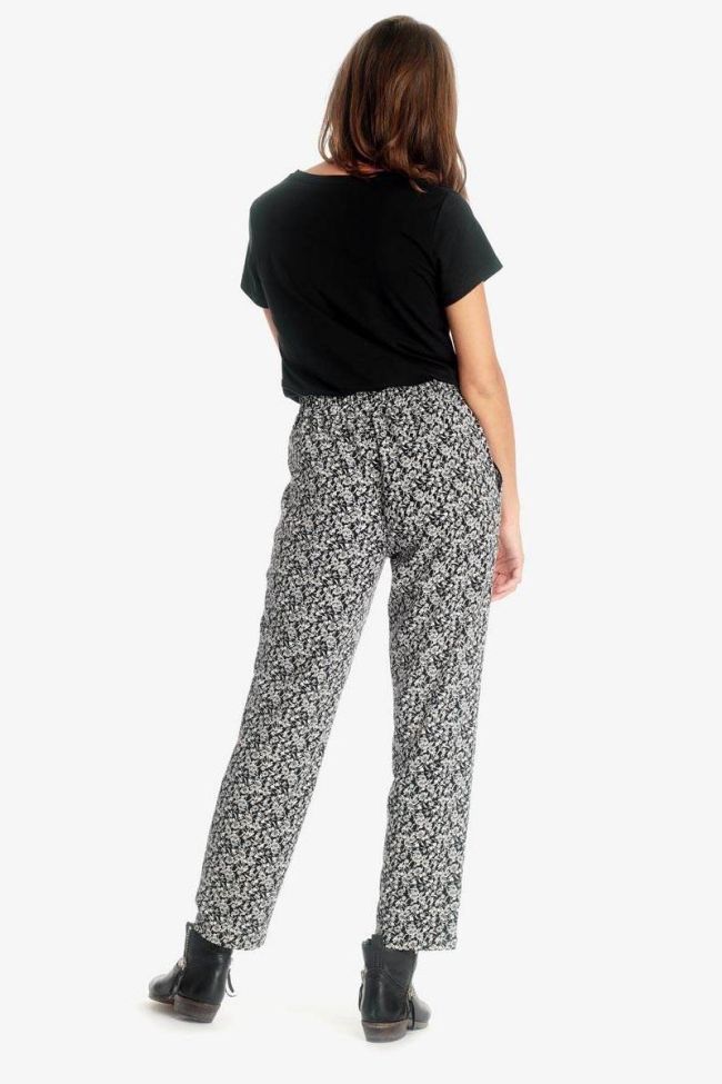 Black floral pattern Farrow trousers