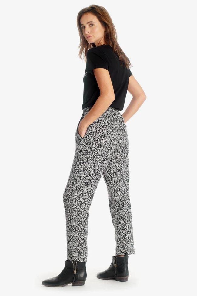 Black floral pattern Farrow trousers