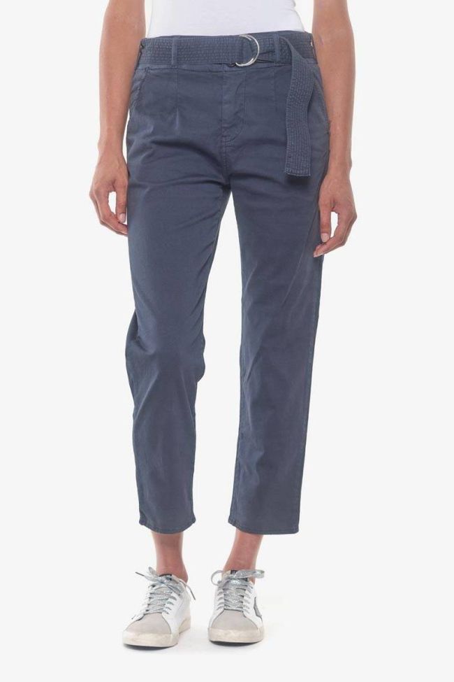 Navy blue Serena high waisted chino trousers