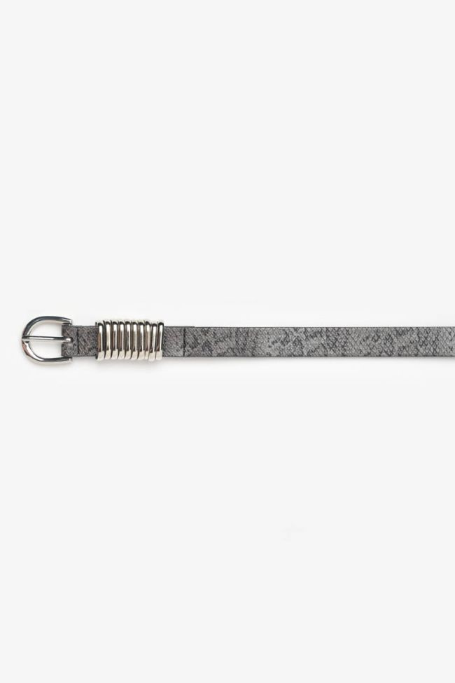 Grey python style leather Lemmy belt