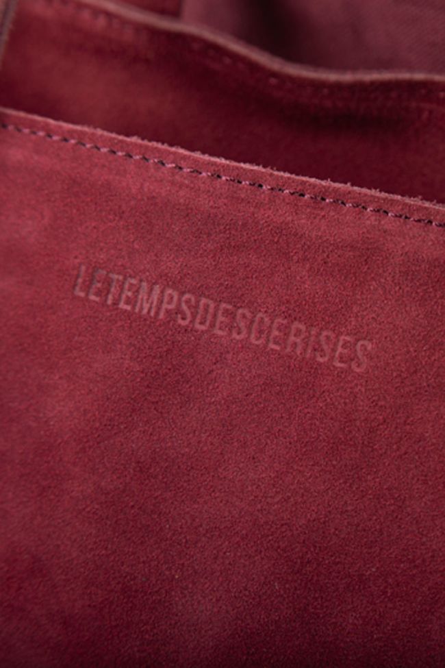 Burgundy suede leather Astier bag