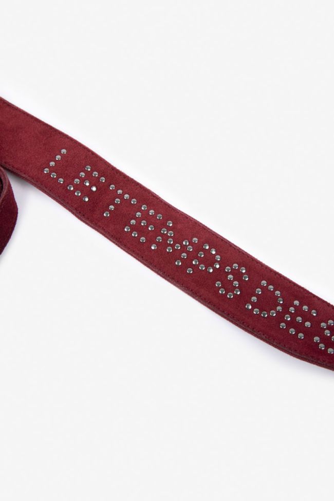 Burgundy suede leather Astier bag