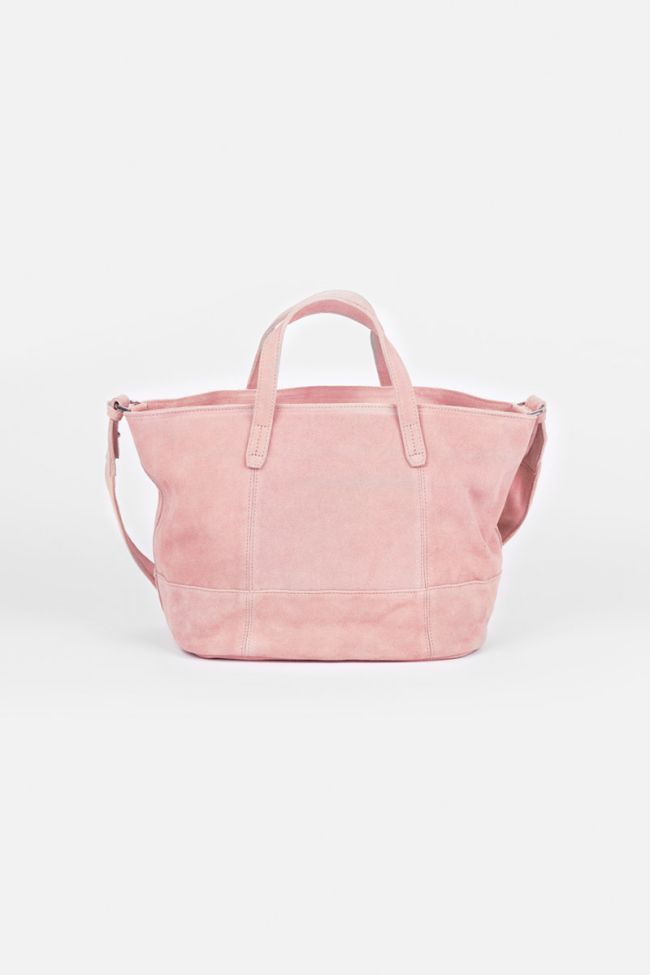 Powdery pink suede leather Astier bag