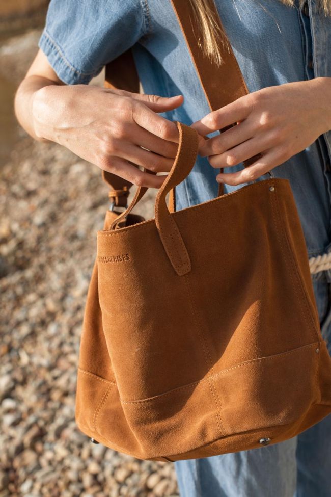 Camel suede leather Astier bag