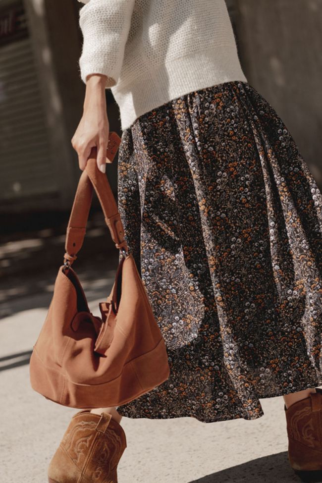 Camel suede leather Astier bag