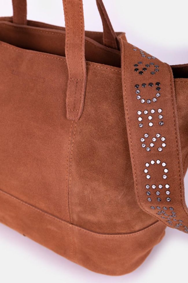 Camel suede leather Astier bag