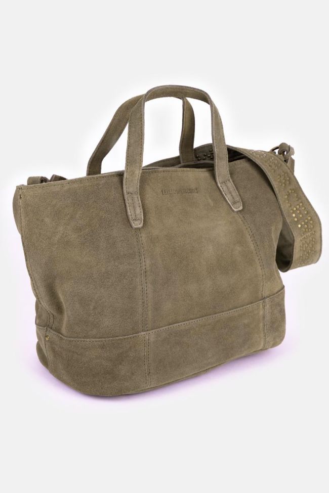 Khaki suede leather Astier bag