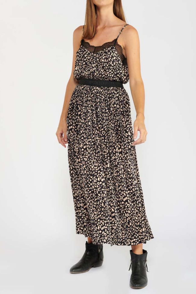 Chrystal long leopard print skirt