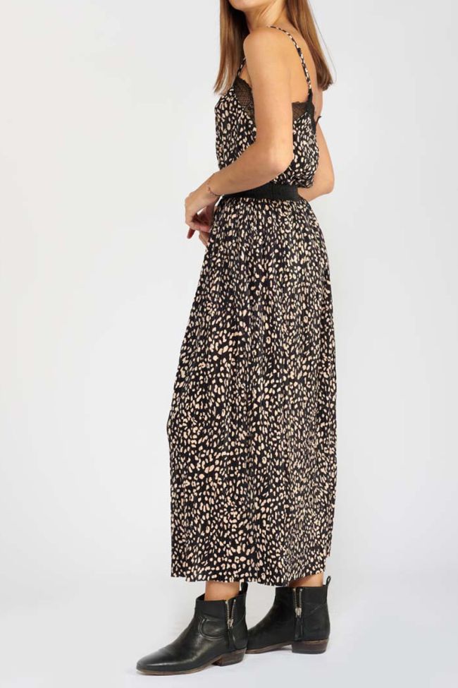 Chrystal long leopard print skirt