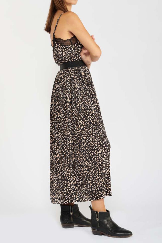 Chrystal long leopard print skirt