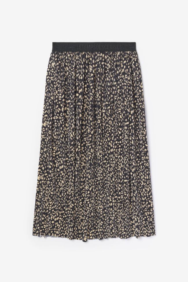 Chrystal long leopard print skirt
