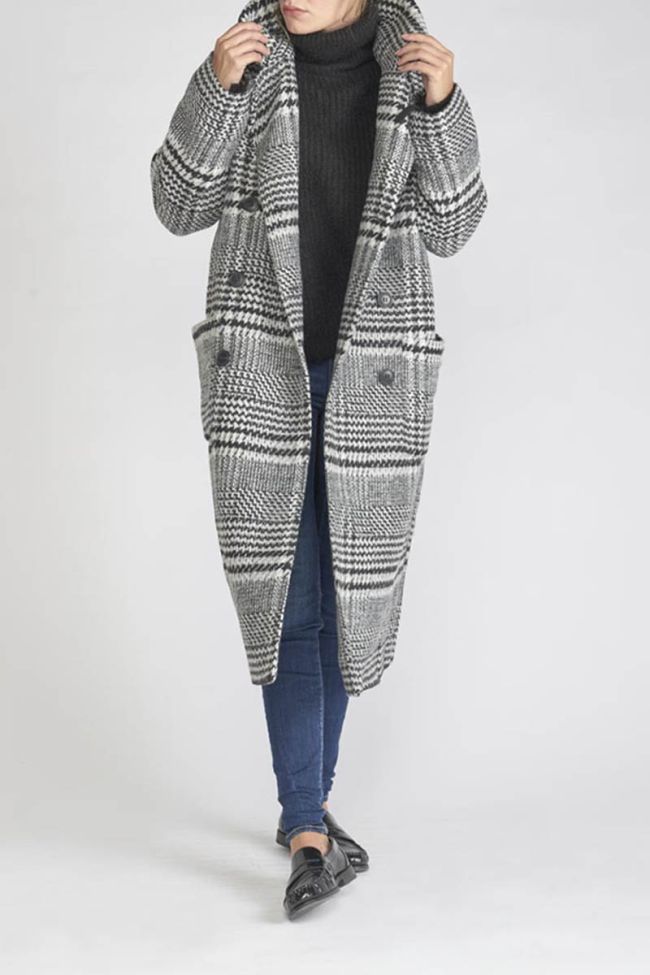 Black and white houndstooth Darlene coat