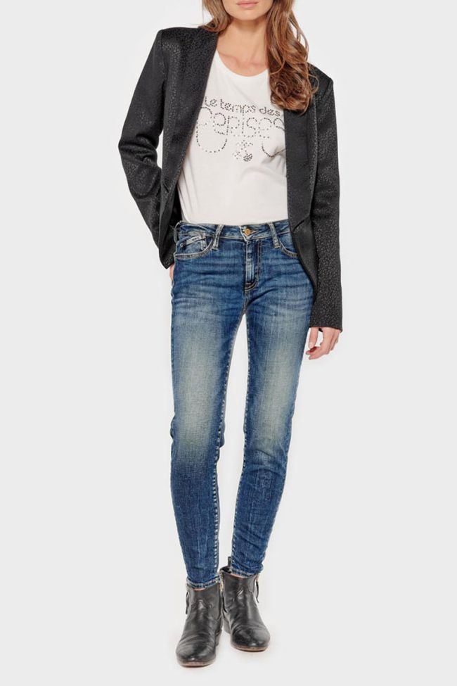 Cream rhinestone Diamond t-shirt