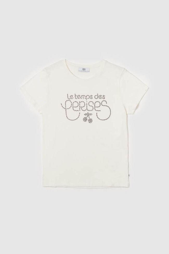 Cream rhinestone Diamond t-shirt