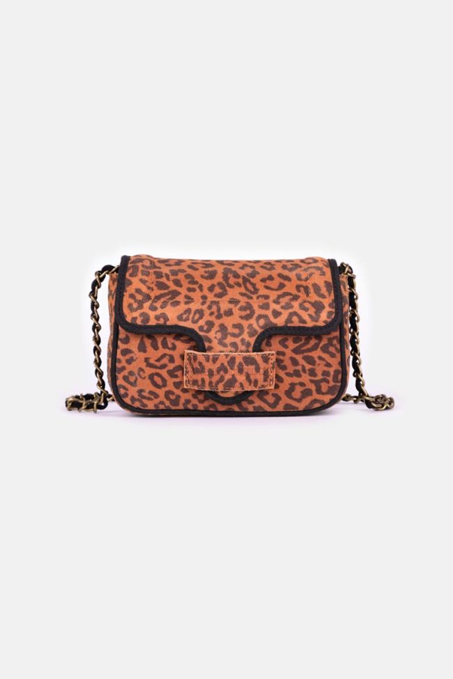 Leopard Klelia suede leather bag