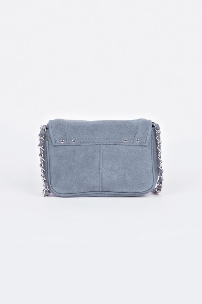 Blue grey Klelia suede leather bag