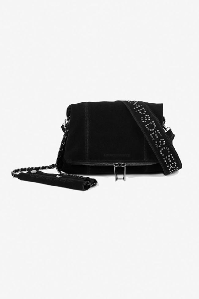 Black Leter suede leather bag