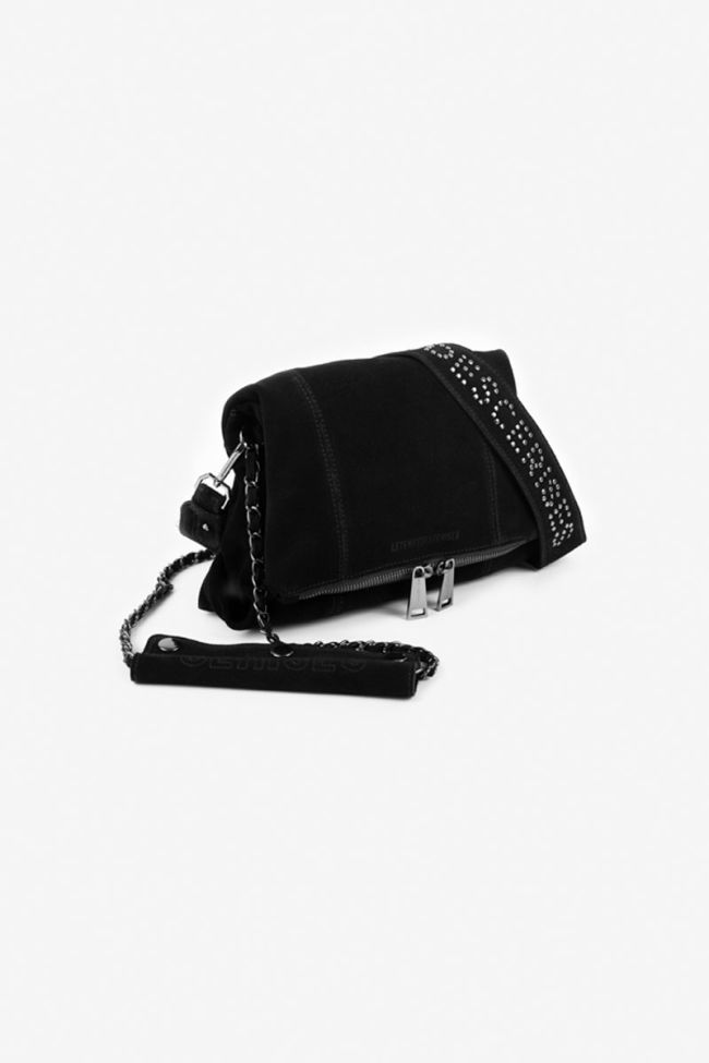 Black Leter suede leather bag