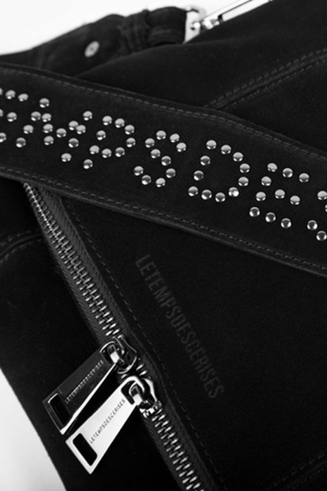 Black Leter suede leather bag