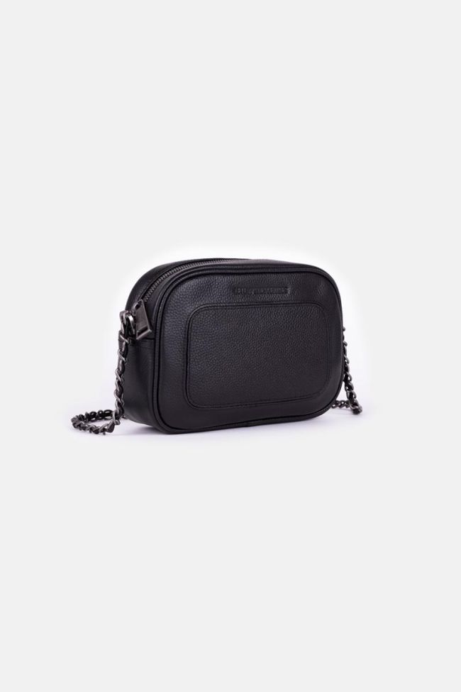 Lou bag in black grained leather