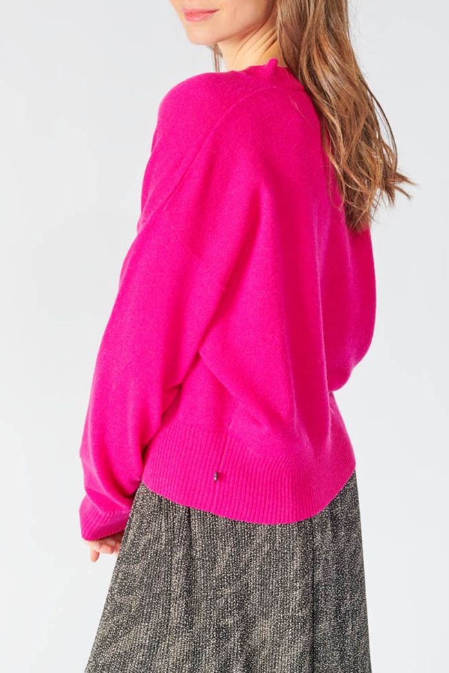 Fuchsia Martie jumper with cashmere blend
