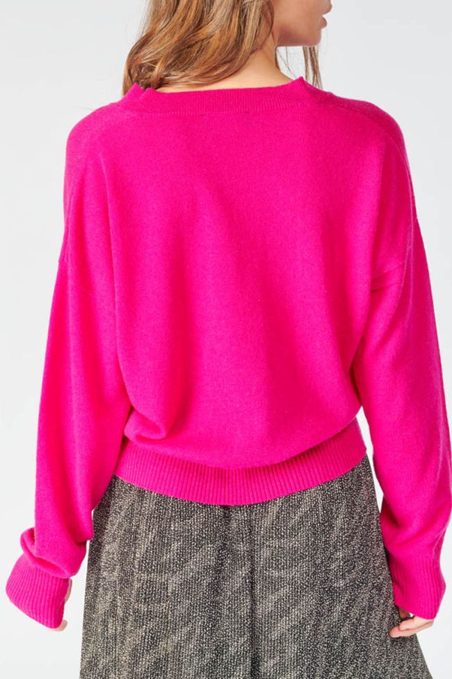 Fuchsia Martie jumper with cashmere blend