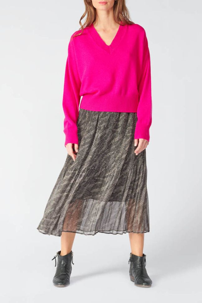 Fuchsia Martie jumper with cashmere blend