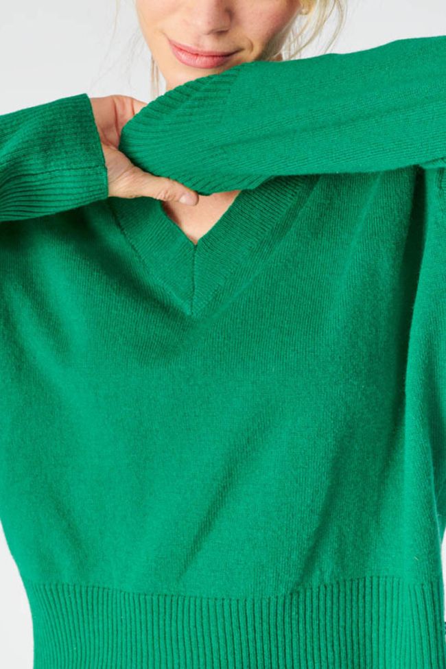 Pine green Martie jumper with cashmere blend