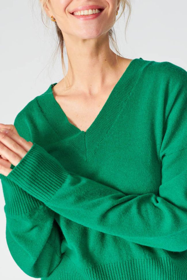 Pine green Martie jumper with cashmere blend