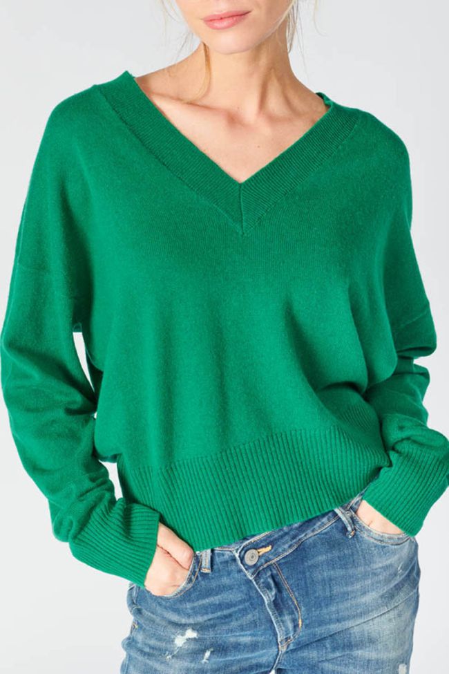 Pine green Martie jumper with cashmere blend
