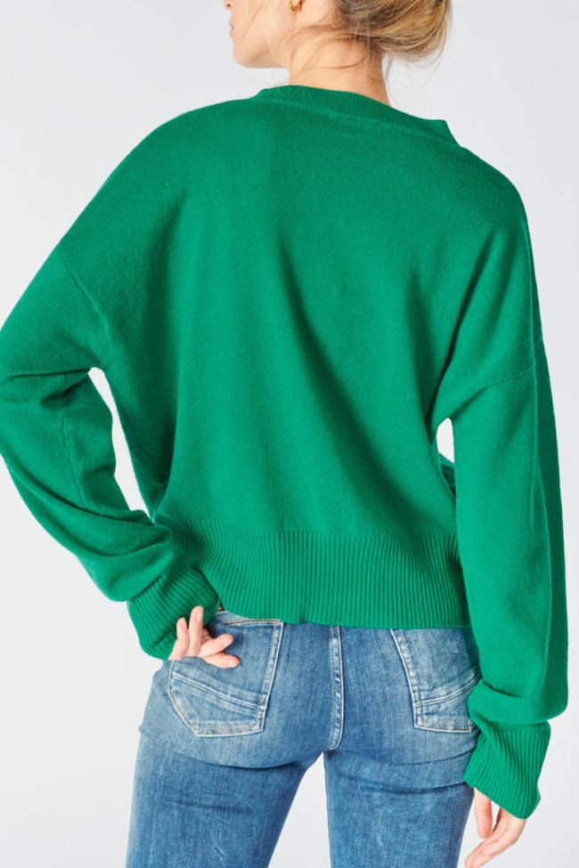 Pine green Martie jumper with cashmere blend