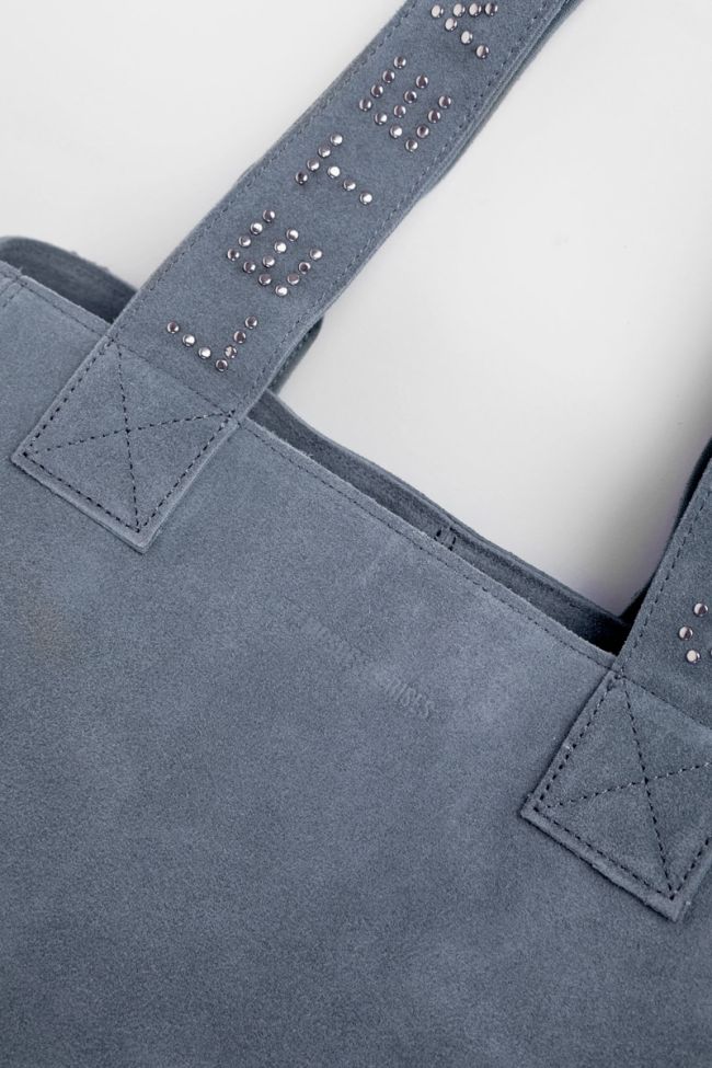 Blue grey Micky suede leather bag