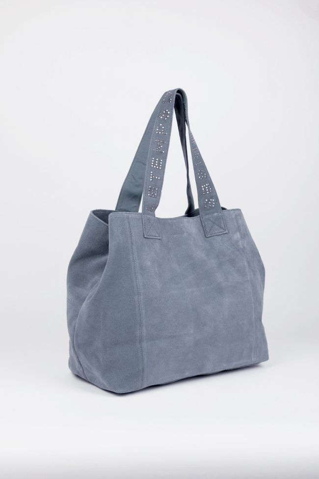 Blue grey Micky suede leather bag