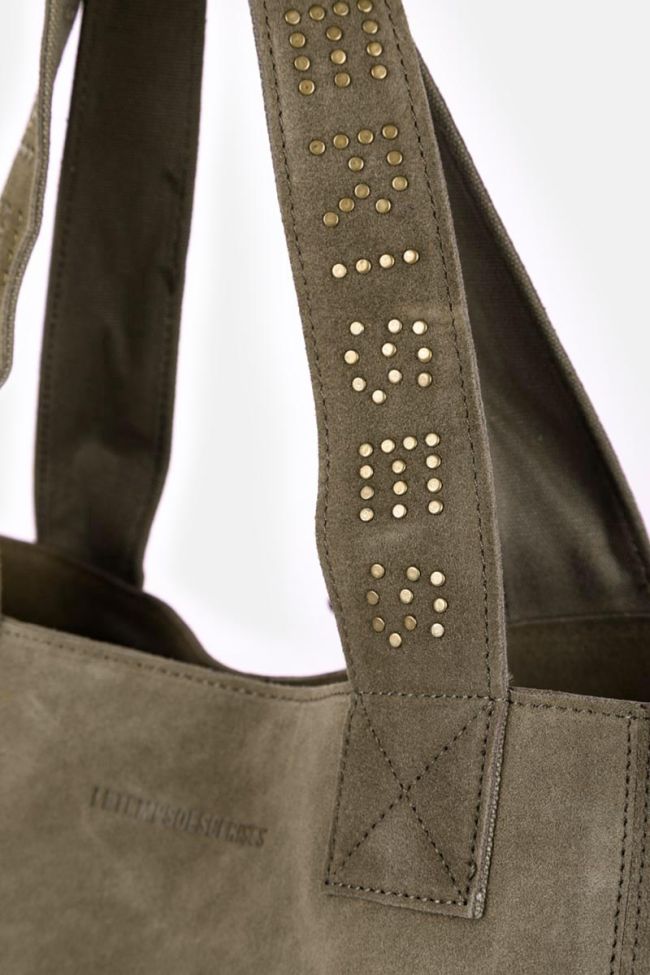Micky bag in khaki suede leather