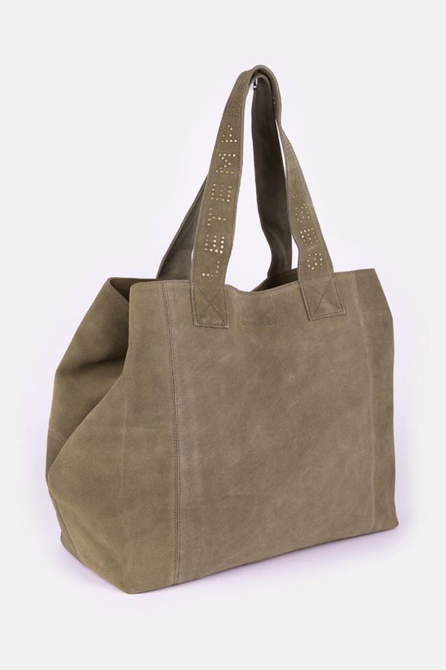 Micky bag in khaki suede leather
