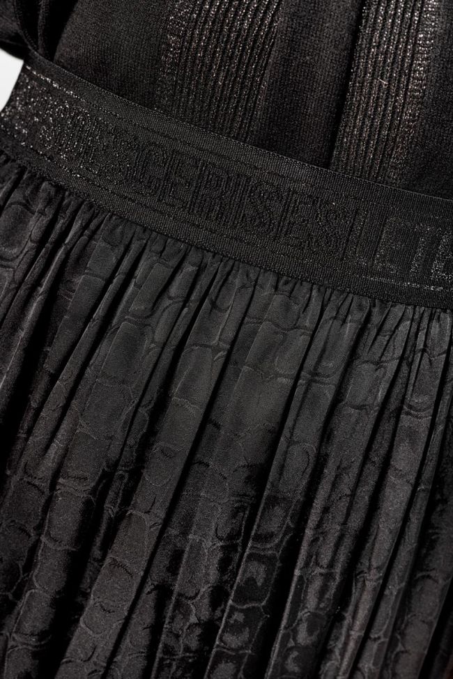 Black jacquard crocodile print Mitha skirt