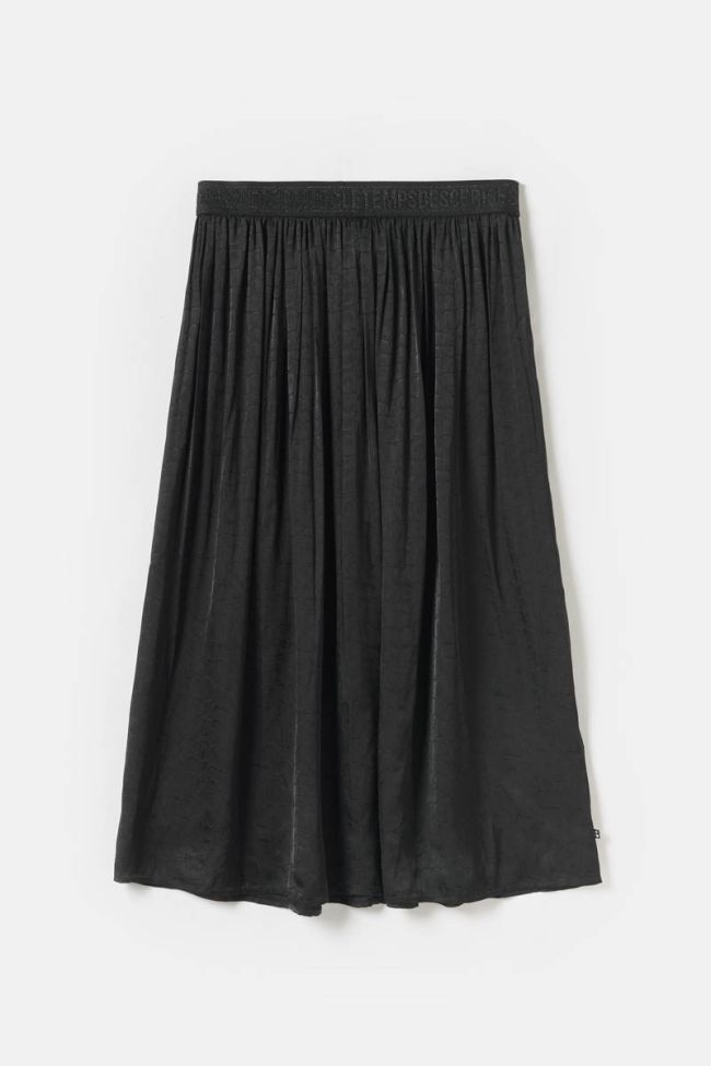 Black jacquard crocodile print Mitha skirt