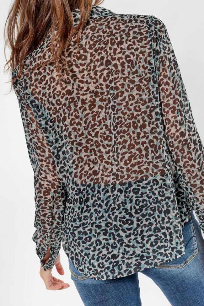 Blue leopard Nolan blouse