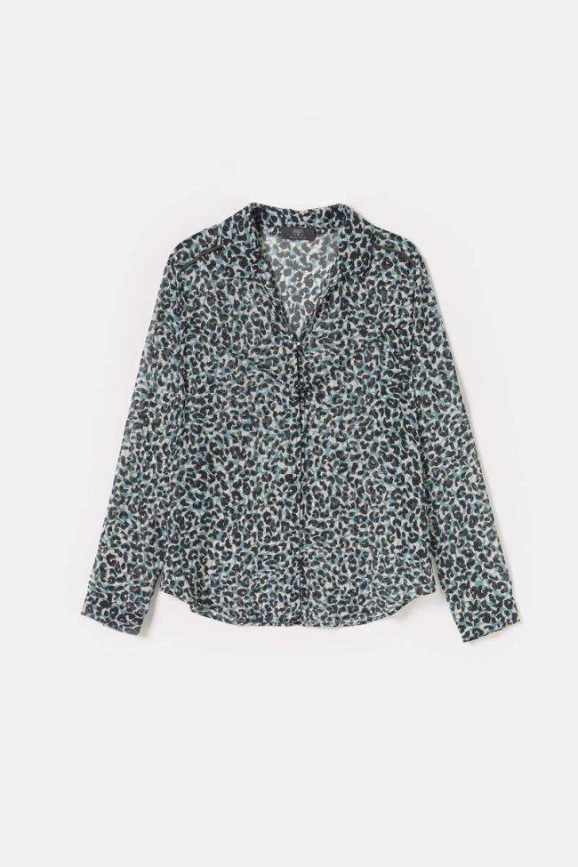Blue leopard Nolan blouse