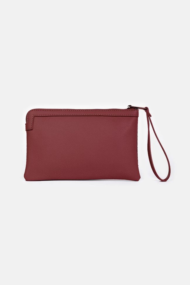 Red studded Oria clutch bag